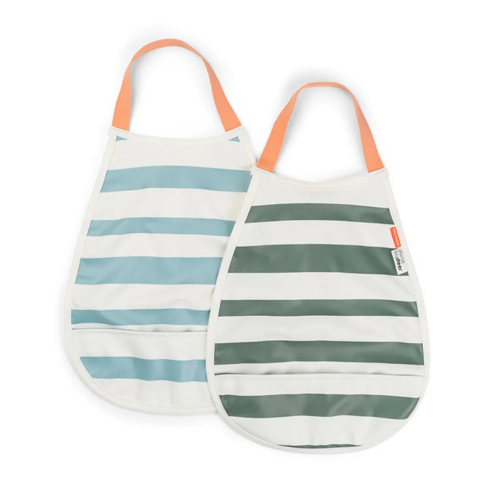 Babero Pullover Stripes Blue/Green · Done by Deer