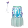 Bling Bling Falda y diadema Sirena Mint · Great Pretenders (4-6 años)
