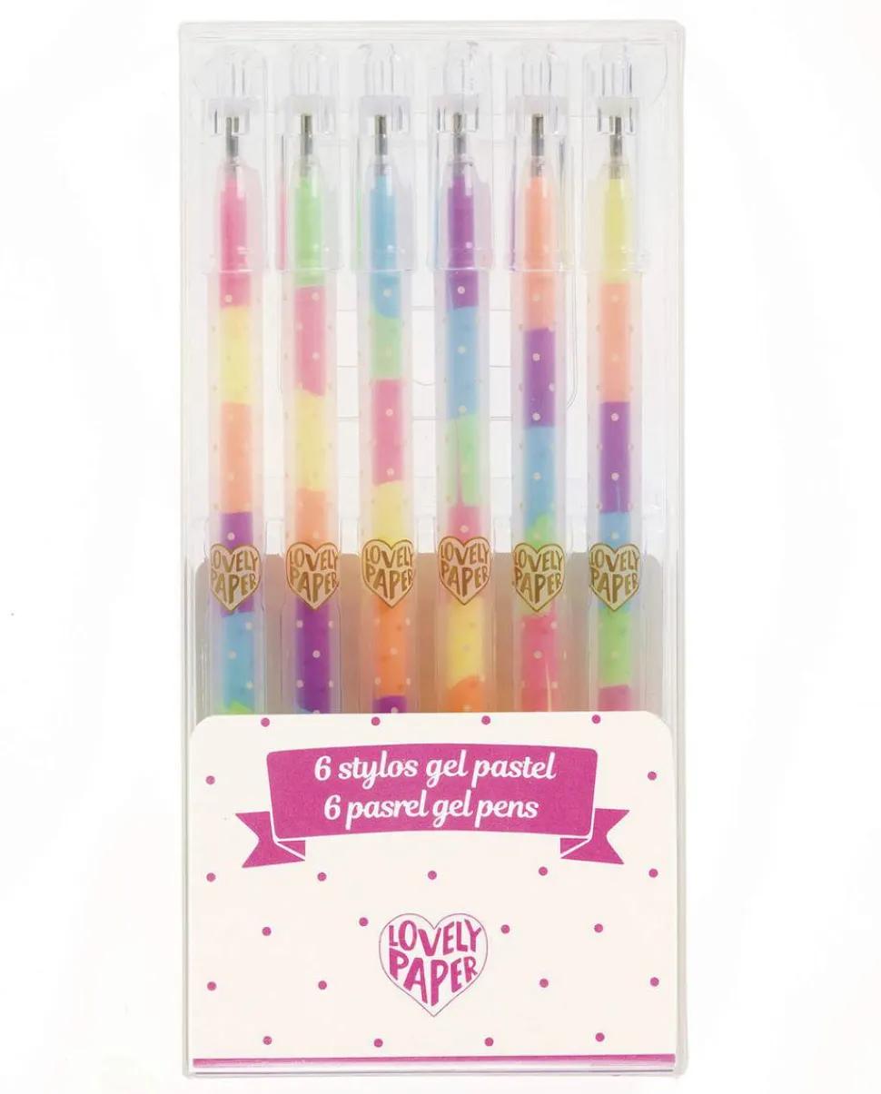 Bolígrafos de Gel Arco Iris (6 ud) · Lovely Paper