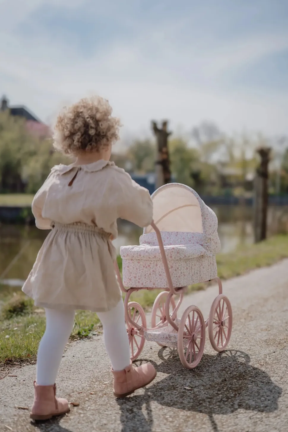 Carrito capazo metal Flores & Mariposas · Little Dutch