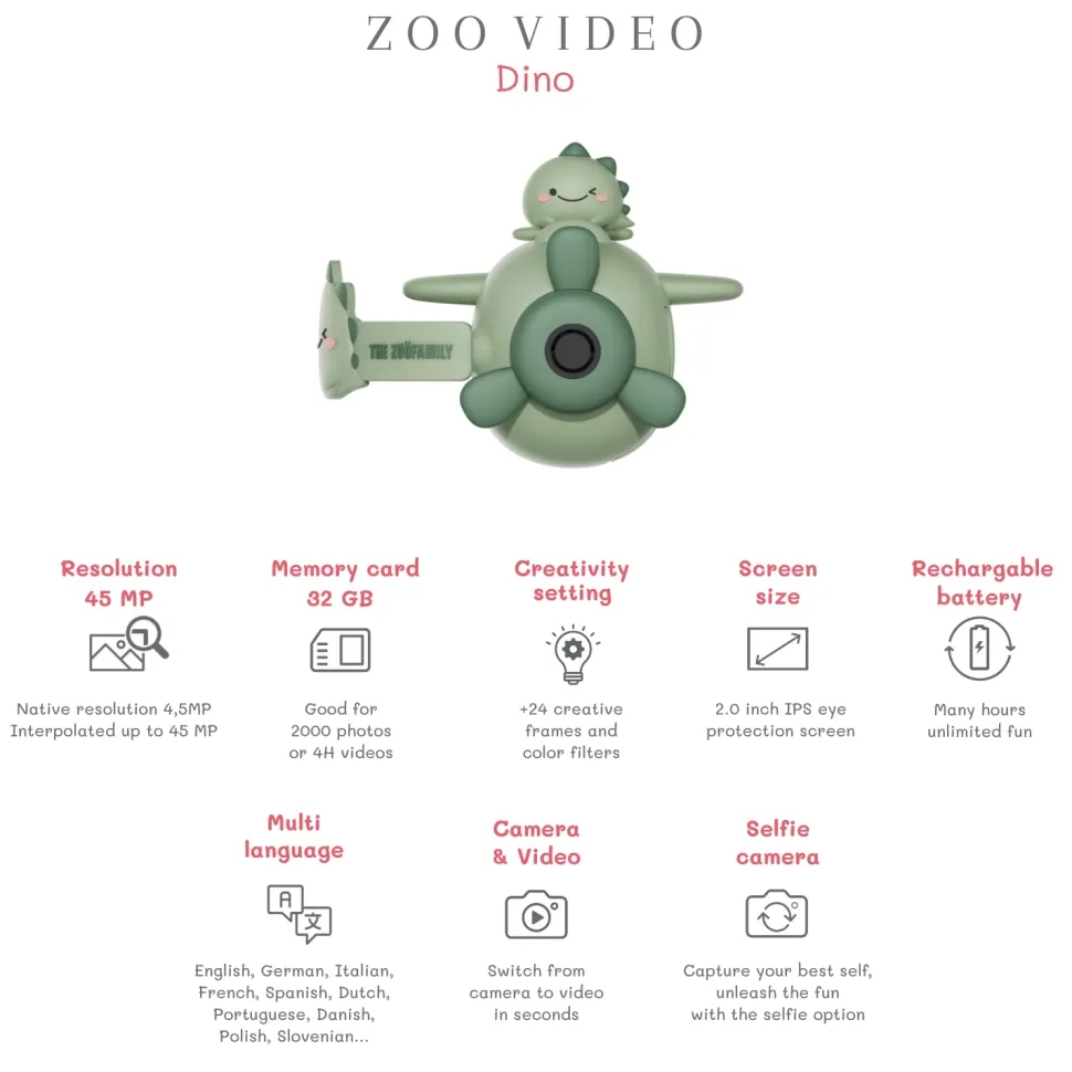 Cámara de Video Zoo Dino Green · The Zoofamily