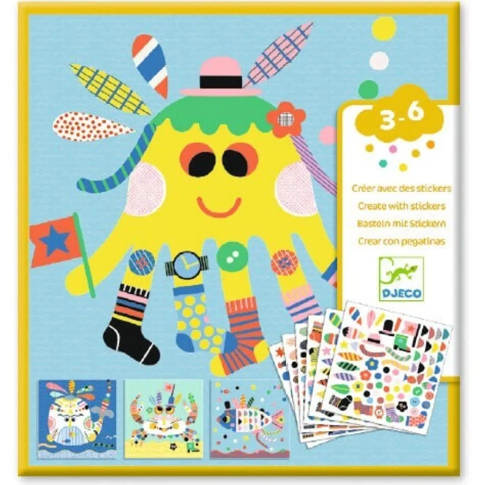 Crear con pegatinas Animales Marinos · DJECO