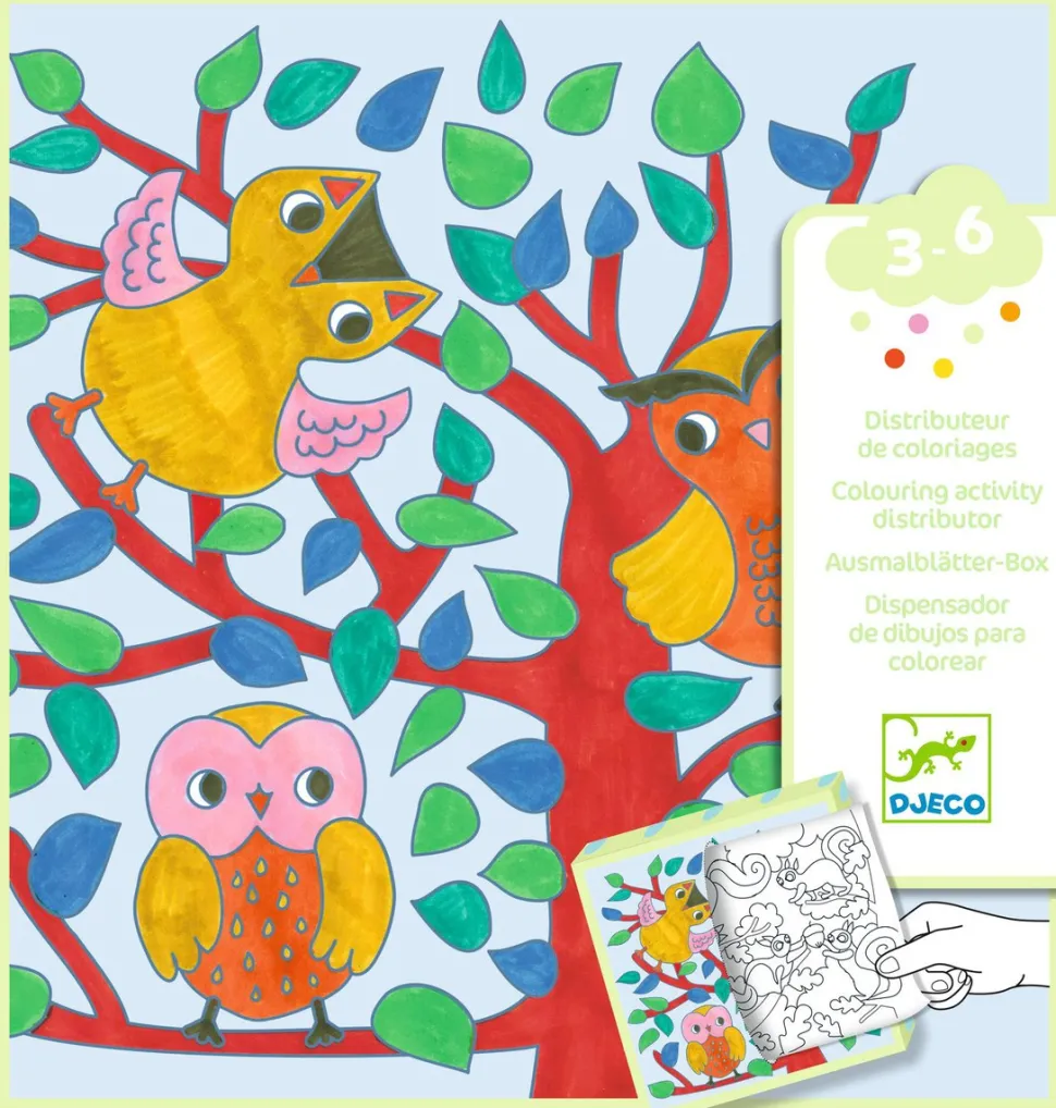 10 dibujos para colorear + 10 juegos sorpresa Bosque · DJECO