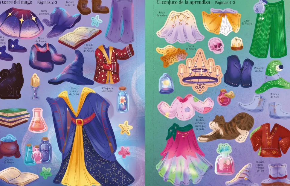 El vestuario en pegatinas - Hechiceras y Magos