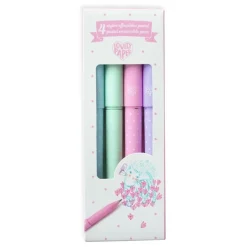 Estuche 4 bolígrafos borrables pastel · Lovely Paper