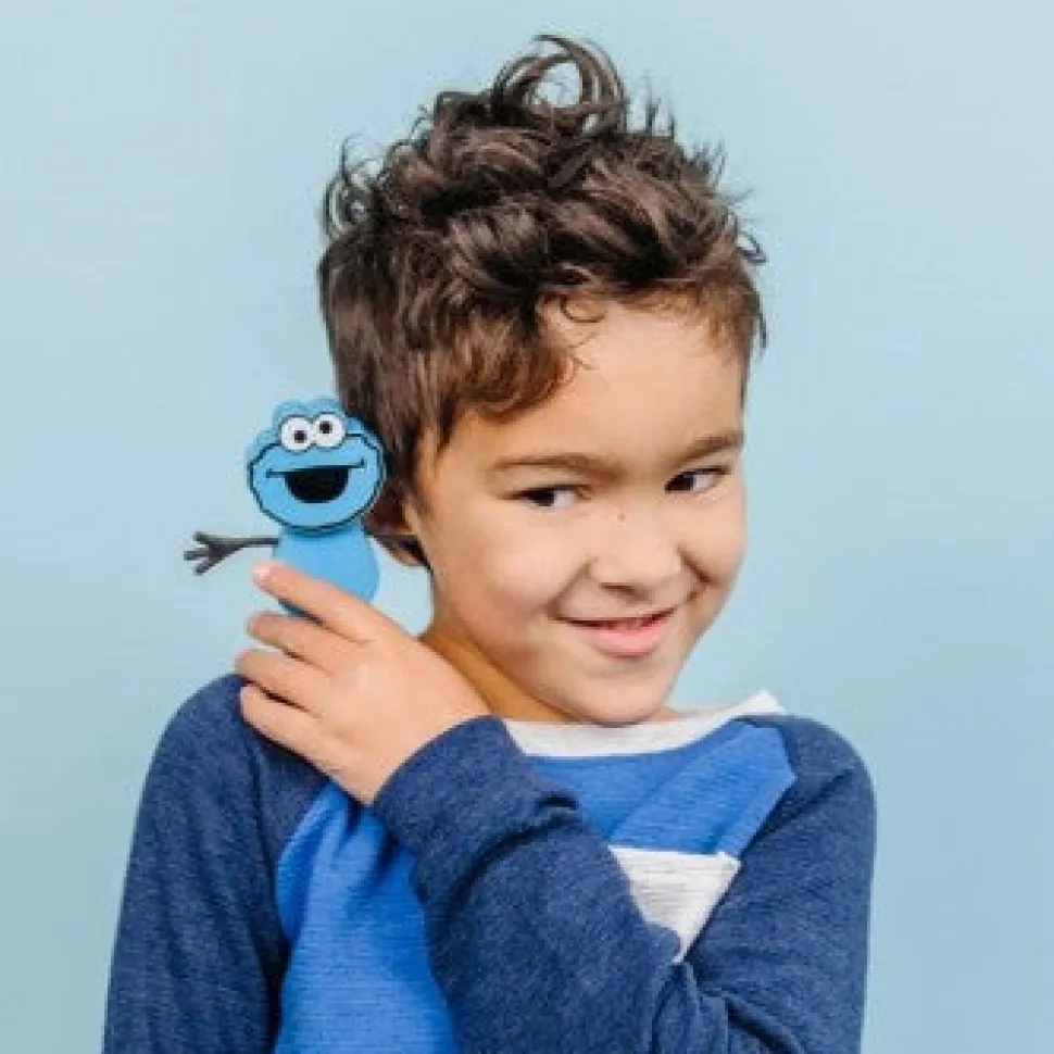 GloPals Set Personaje Cookie Monster Azul + 2 Cubos luz