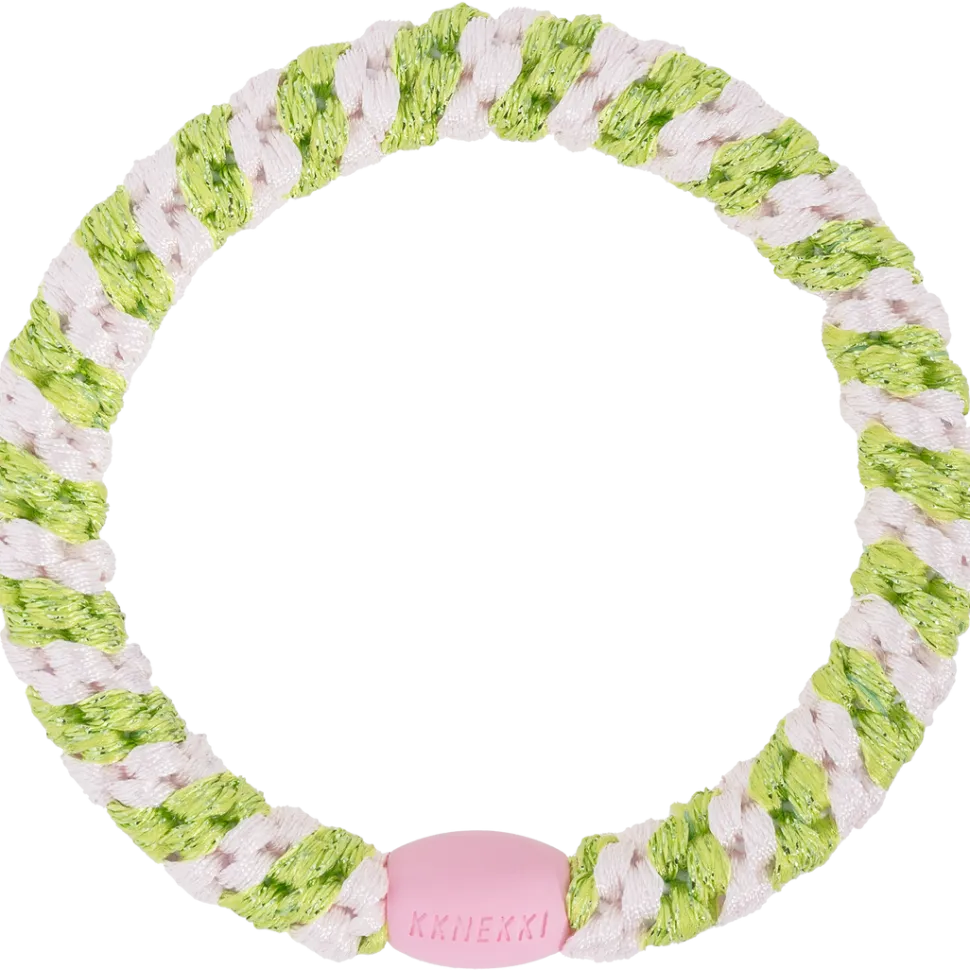Goma de pelo Kknekki Pink Lime Glitter Stripe