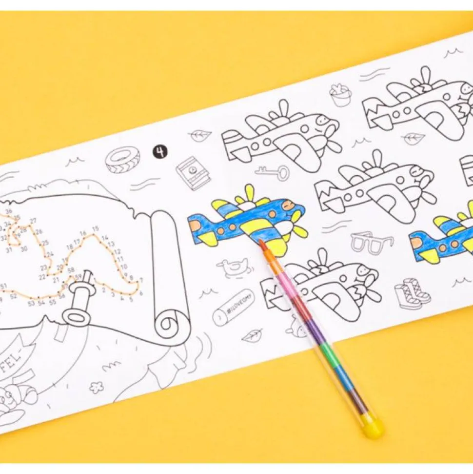 Juego de bolsillo para colorear Atlas+8 pinturas · OMY