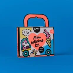 Mini Pocket Unicornio para colorear + 4 lápices · OMY