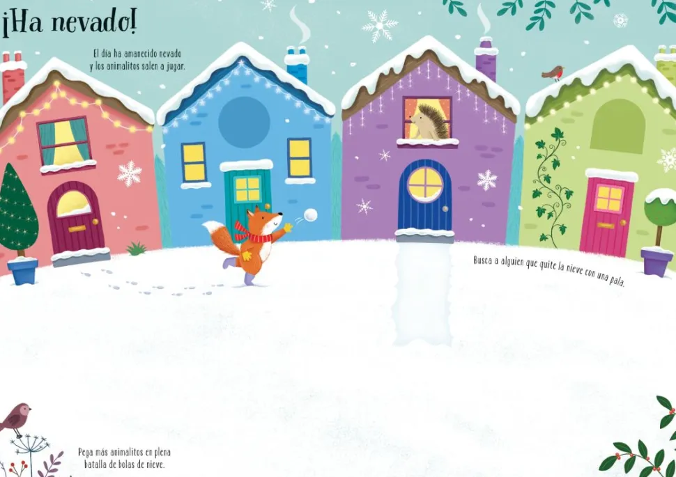 Mi pequeño libro de pegatinas brillantes · Bajo un manto de nieve