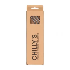 Pajitas reutilizables acero inox. 3 u.+ varilla de limpieza · Chilly's