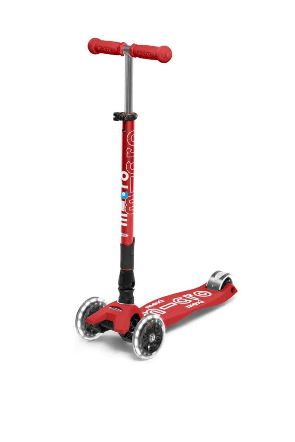 Patinete Maxi Deluxe Plegable LED · Rojo