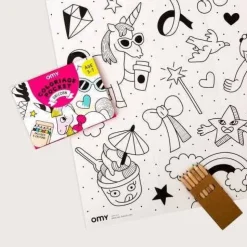Pocket OMY Unicornio para colorear + 6 lápices colores