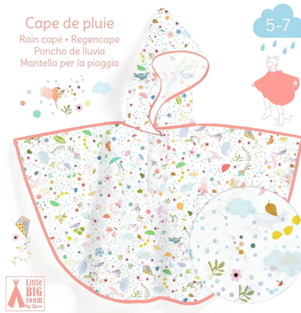 Poncho de Lluvia DJECO · Ligereza S 110-122 cm