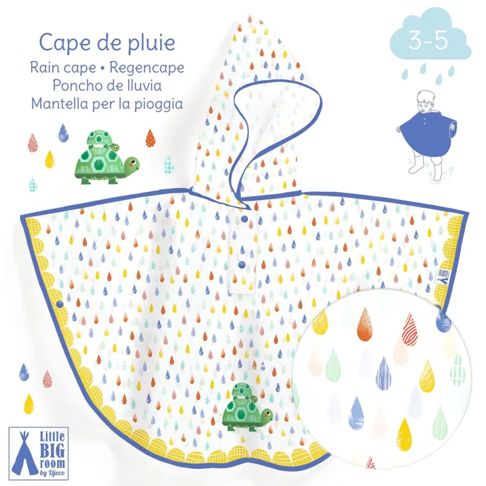 Poncho de Lluvia DJECO · Tortuga XS 90-110 cm
