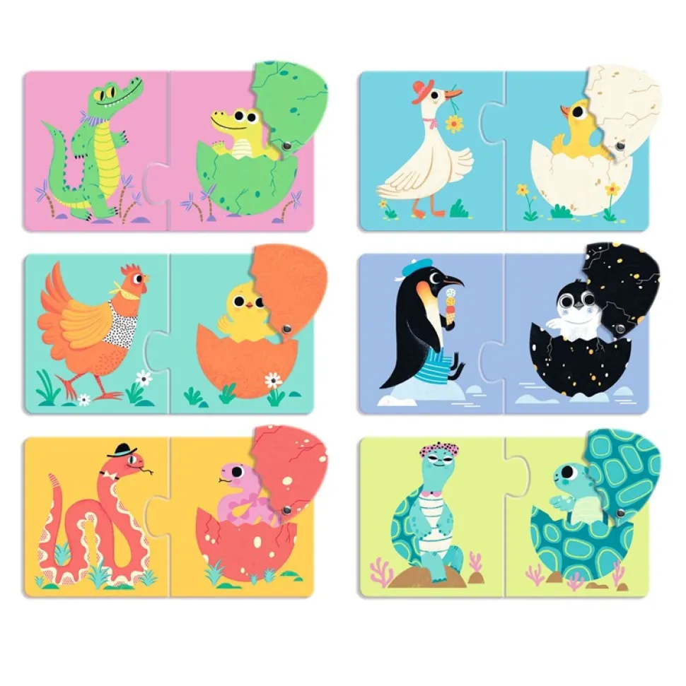 Puzzle dúo Huevos divertidos 12 piezas · Djeco