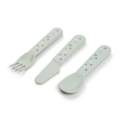 Set cubiertos Happy Dots Green · Done by Deer