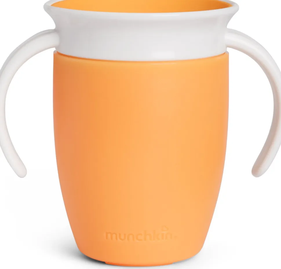 Vaso Antiderrame con Asa Miracle 360º Mandarina · Munchkin