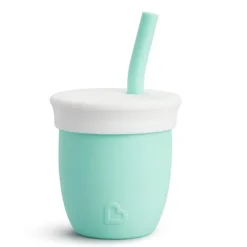 Vaso con pajita C'est Silicona 120ml. Mint · Munchkin