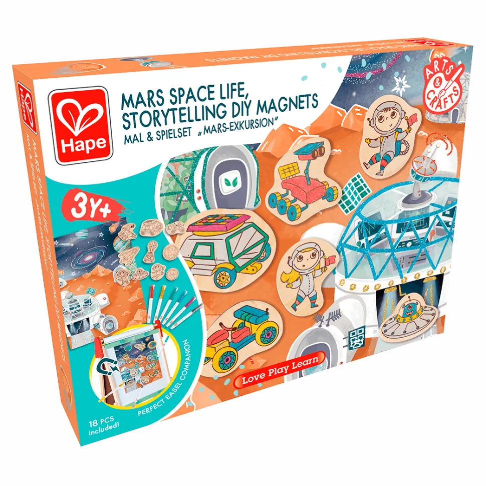 Vida en Marte Cuentos Imanes de madera · Hape